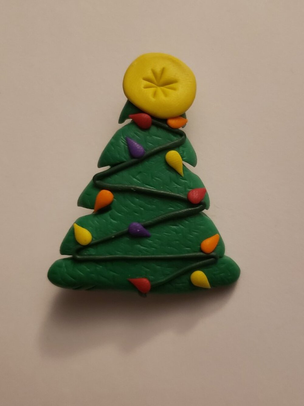Cute Christmas Tree Lights Brooch Pin Green Multicolor